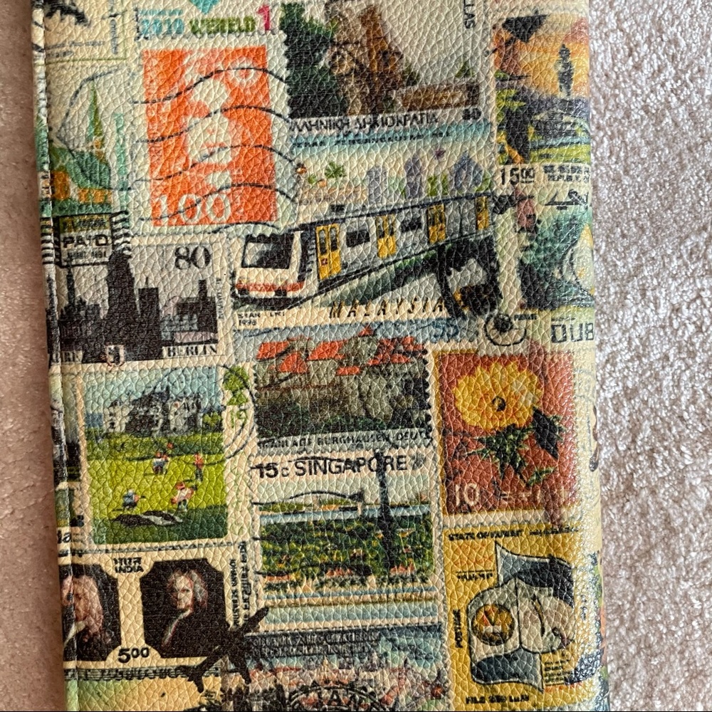 Colorful Stamp Print Women's Wallet - Picture 2 of 9